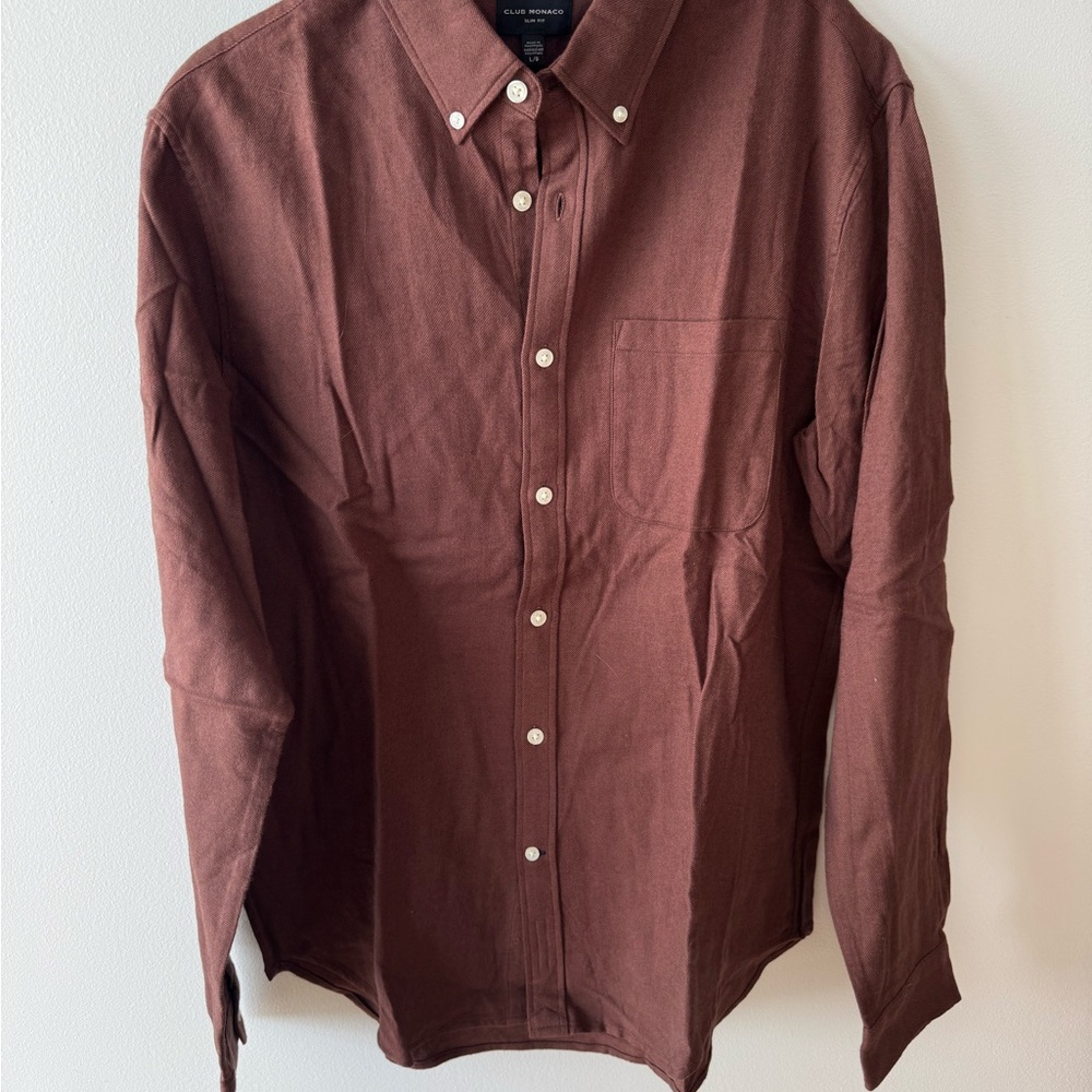Club Monaco Brown Casual Button Down Shirt